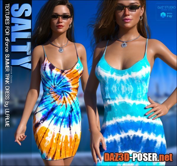 Dawnload Salty Textures for dForce Summer Tank Dress G8F for free