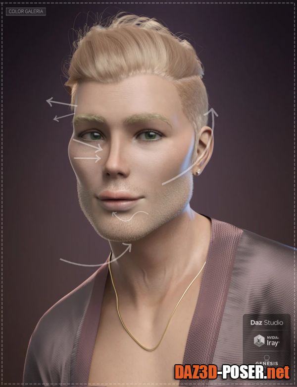 Dawnload Retouch Face Morphs for Genesis 8 Males for free