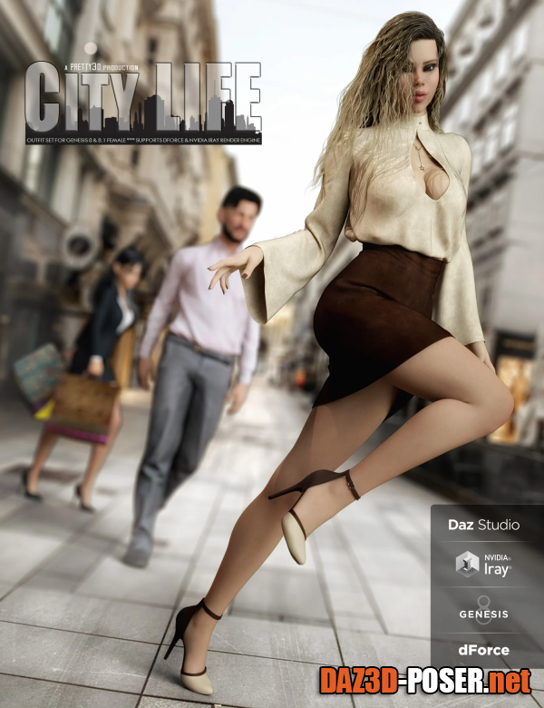 Dawnload City Life Outfit for Genesis 8 and 8.1 Females for free