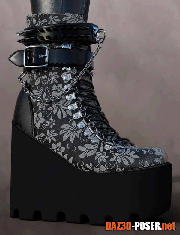 Dawnload Punk Style Boots for Genesis 8 Females for free