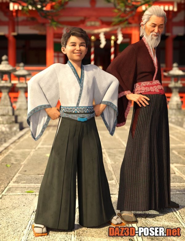 Dawnload dForce Hakama and Kimono Outfit Textures for free