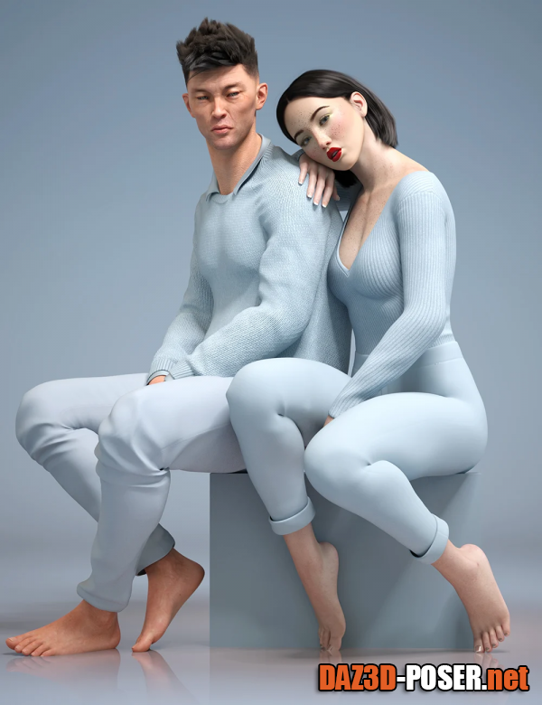 Dawnload Lookbook for Two Poses and Expressions for Genesis 8.1 Male and Female for free