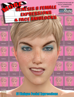 More Genesis 8 Female(s) Expressions & Face aniBlocks