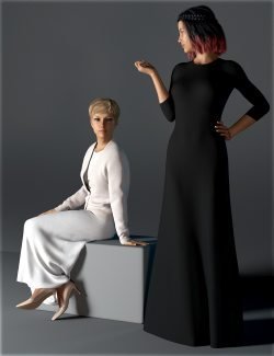 H&C dForce Simple Long Dress Outfit for Genesis 8 Female(s)