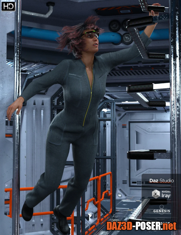 Dawnload dForce Space Tech Utility Jumpsuit for Genesis 8 Female(s) for free