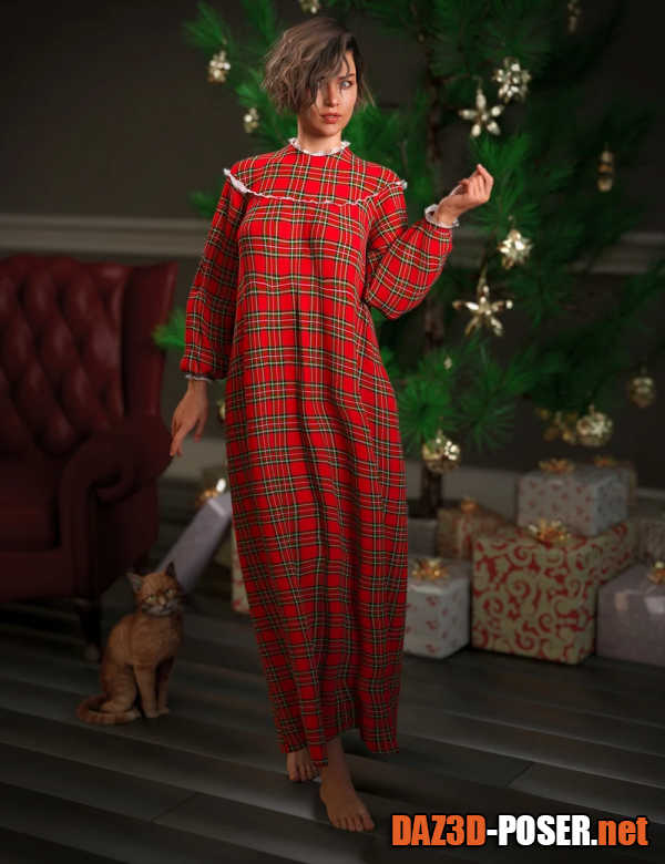 Dawnload dForce Christmas Morning Nightie for Genesis 8 and 8.1 Female for free