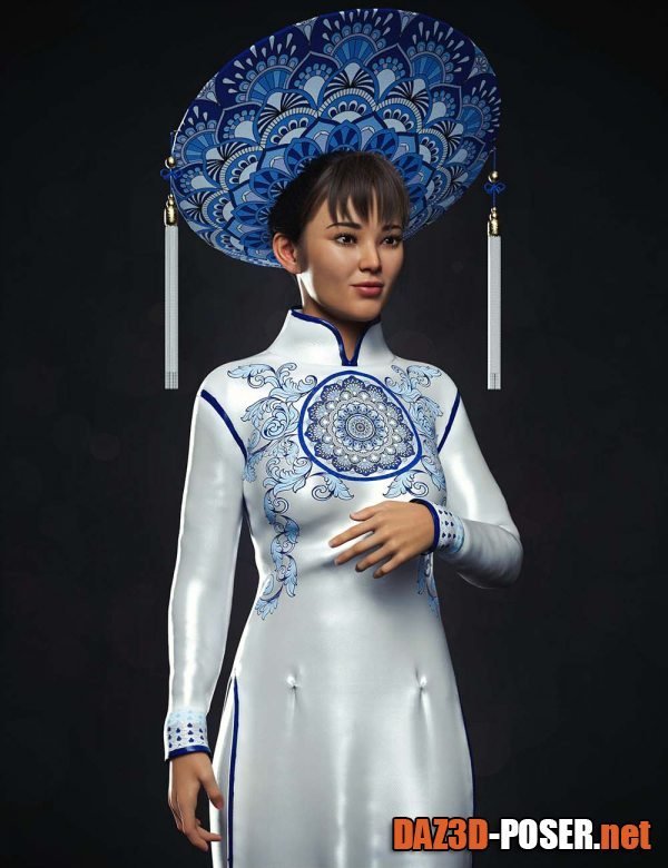 Dawnload dForce Vietnamese Princess Outfit For Genesis 8 and Genesis 8.1 Females for free