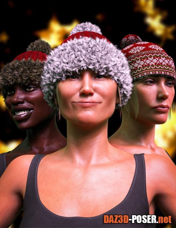 Dawnload M3D Christmas Knitted Hat For Genesis 8 Females and Genesis 8.1 Females for free
