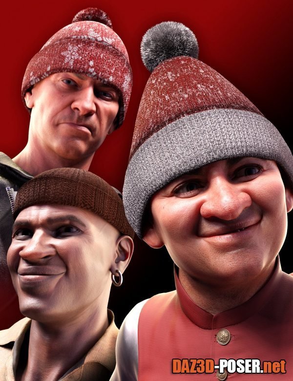 Dawnload M3D Christmas Knitted Hat for Genesis 8 and 8.1 Males for free