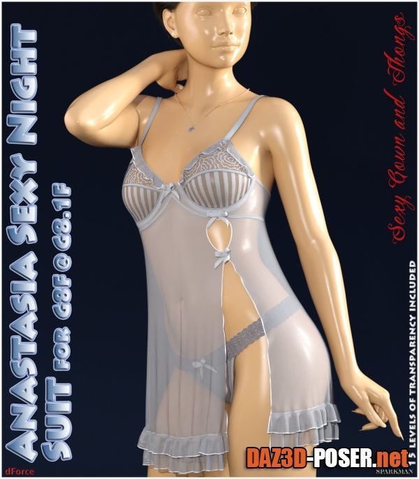 Dawnload dForce Anastasia Sexy Night Suit for Genesis 8 Female & Genesis 8.1 Female for free