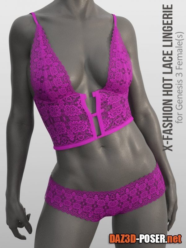 Dawnload X-Fashion Hot Lace Lingerie for Genesis 8 Females for free