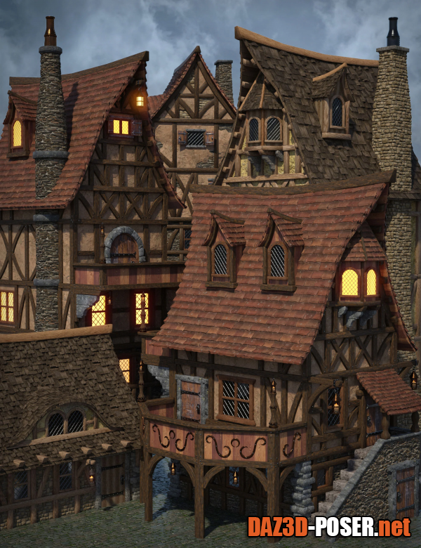 Dawnload Medieval Village Houses Construction Set for free