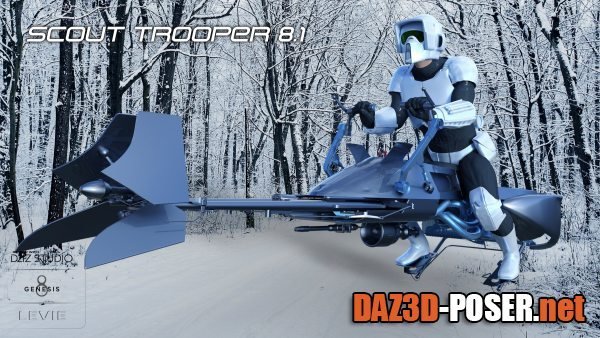 Dawnload Scout Trooper 8.1 For Genesis 8.1 Male + Speeder for free
