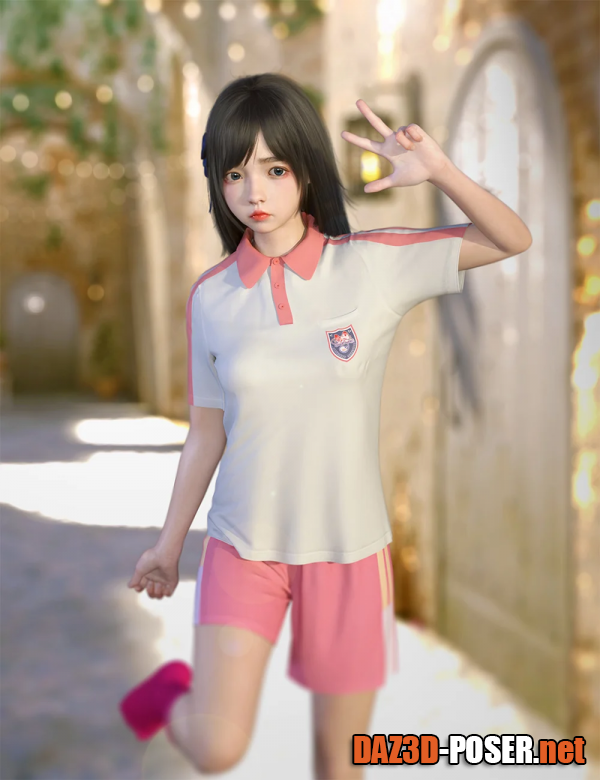 Dawnload dForce SU Summer School Uniform for Genesis 8 and 8.1 Females for free