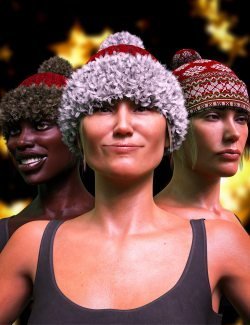 M3D Christmas Knitted Hat For Genesis 8 Females and Genesis 8.1 Females