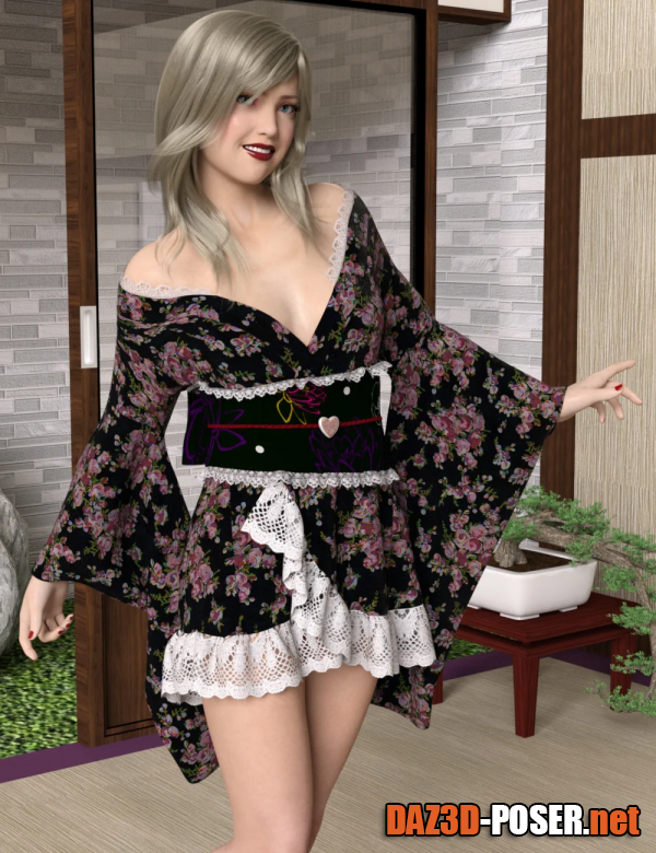 Dawnload dForce Pretty Kimono for Genesis 8 Females for free