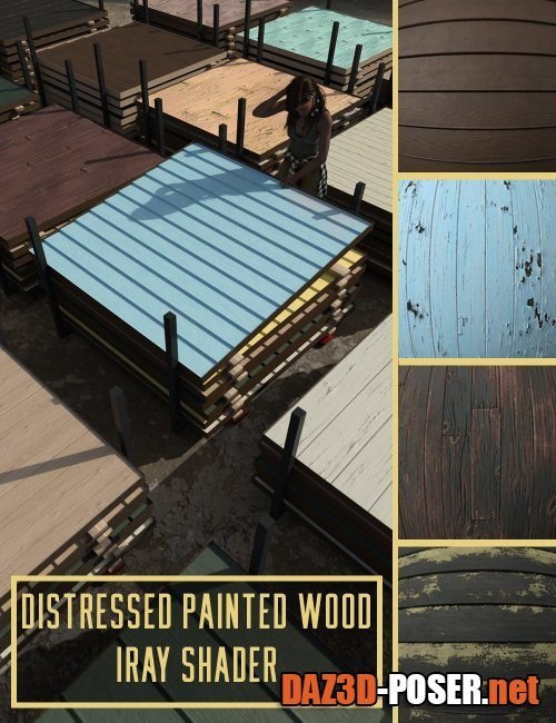 Dawnload Distressed Painted Wood Iray Shader for free