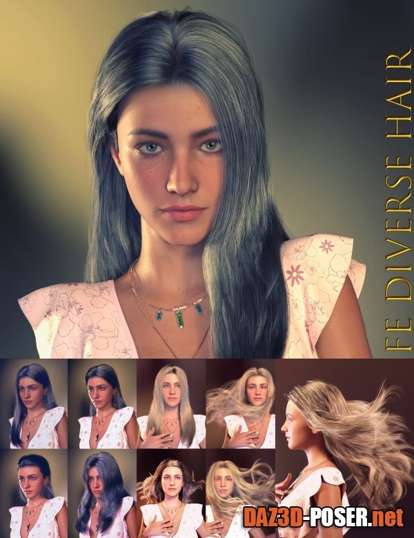 Dawnload FE Diverse Hair Vol 1 for Genesis 8 and 8.1 Females for free