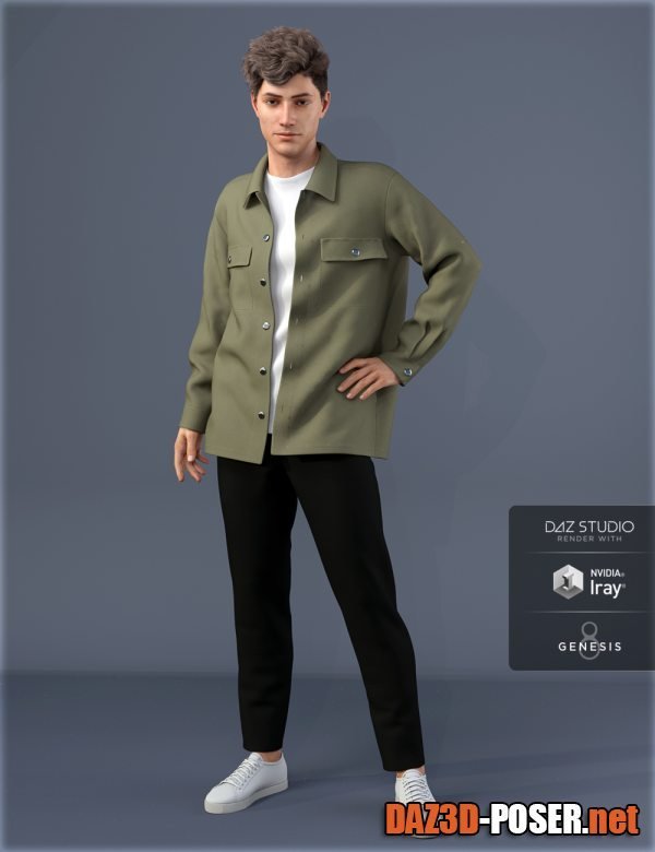 Dawnload dForce HnC Shirt Jacket Outfit for Genesis 8 Males for free