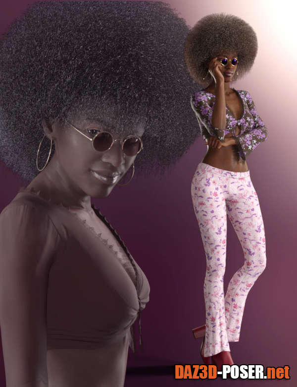 Dawnload Groovy Lady dForce Hair and Clothing for Genesis 8 and 8.1 Female for free