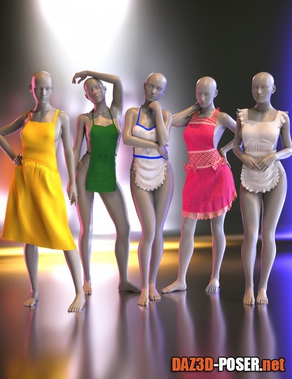 dForce Aprons Mega Pack for Genesis 8 and 8.1 Females » DAZ 3D - Poser free  download