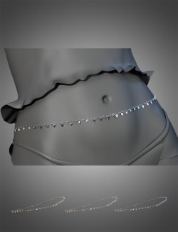 X-Fashion Dreams Mesh Lingerie Belly Chain for Genesis 8 Females