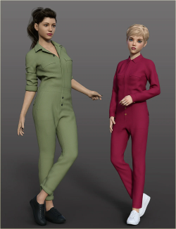 dForce H&C Coverall jumpsuit outfits for Genesis 8 Female(s)