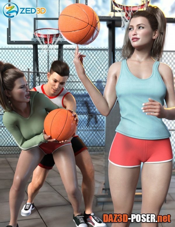 Dawnload Z Shooting Hoops Scene and Poses for Genesis 8 for free