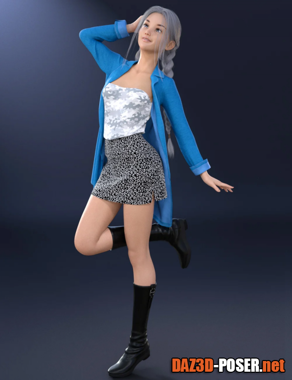Dawnload dForce Big Jacket Outfit for Genesis 8 Females for free