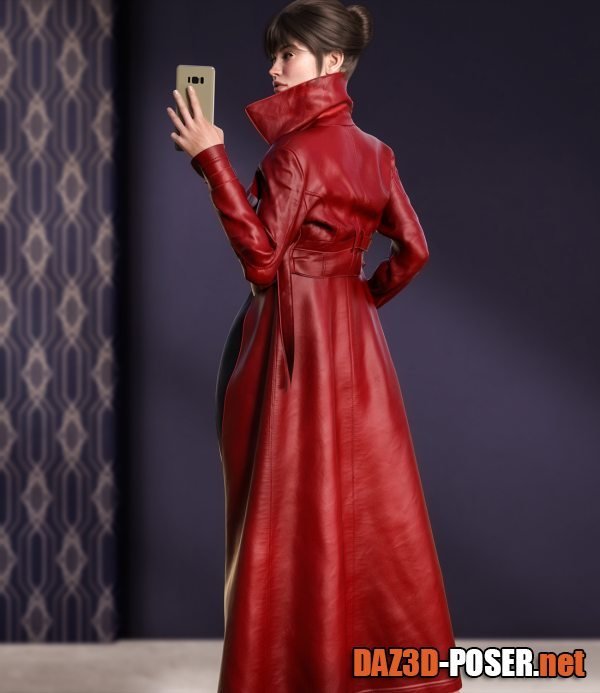 Dawnload Trench Coat dforce outfit for Genesis 8 & 8.1 Females for free