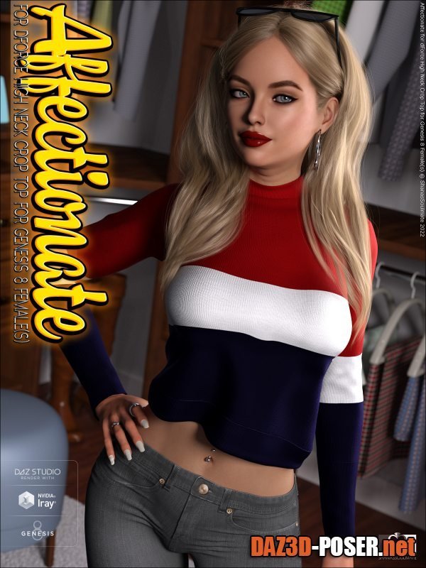 Dawnload Affectionate for dForce High Neck Crop Top for Genesis 8 Female(s) for free