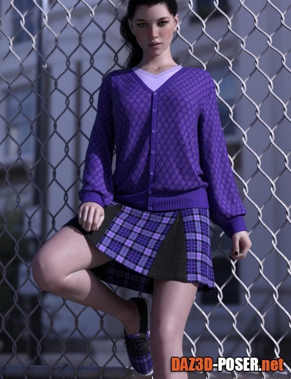 Dawnload dForce Preppy Girl Outfit for Genesis 8 Females for free