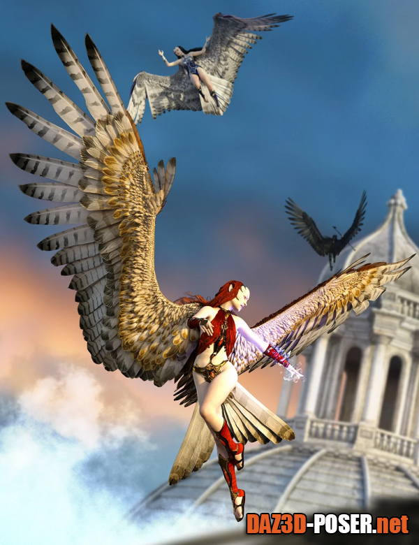 Dawnload Avija Wings and Tail for Genesis 8 and 8.1 Females for free