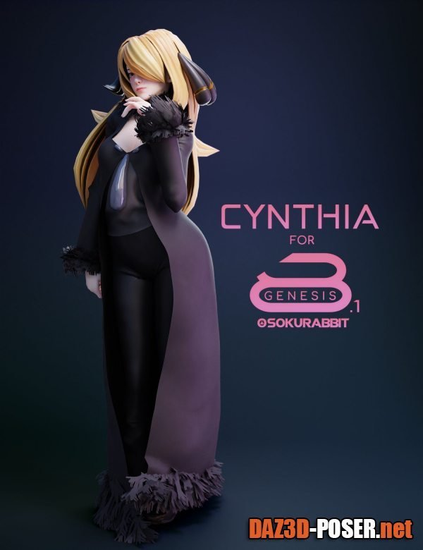 Dawnload Pokemon Cynthia For Genesis 8 and 8.1 Female for free