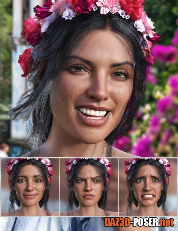 Dawnload Mexican Girl Expressions for Genesis 8.1 Female and Rosa Maria 8.1 for free