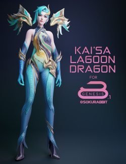 Kai'Sa Lagoon Dragon For Genesis 8 and 8.1 Female