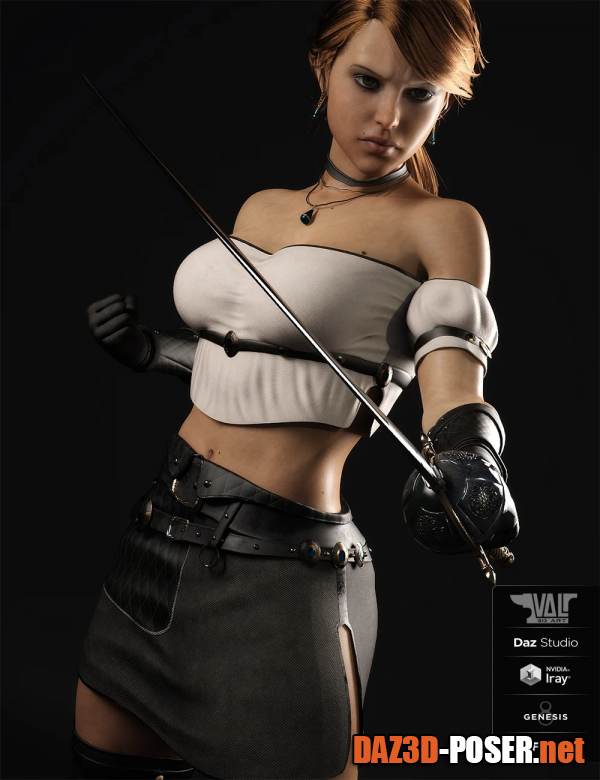 Dawnload dForce Arvine Sword Outfit for Genesis 8 Female(s) for free