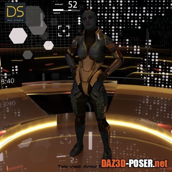 Dawnload Tela Vasir Armor for Genesis 8 Female for free