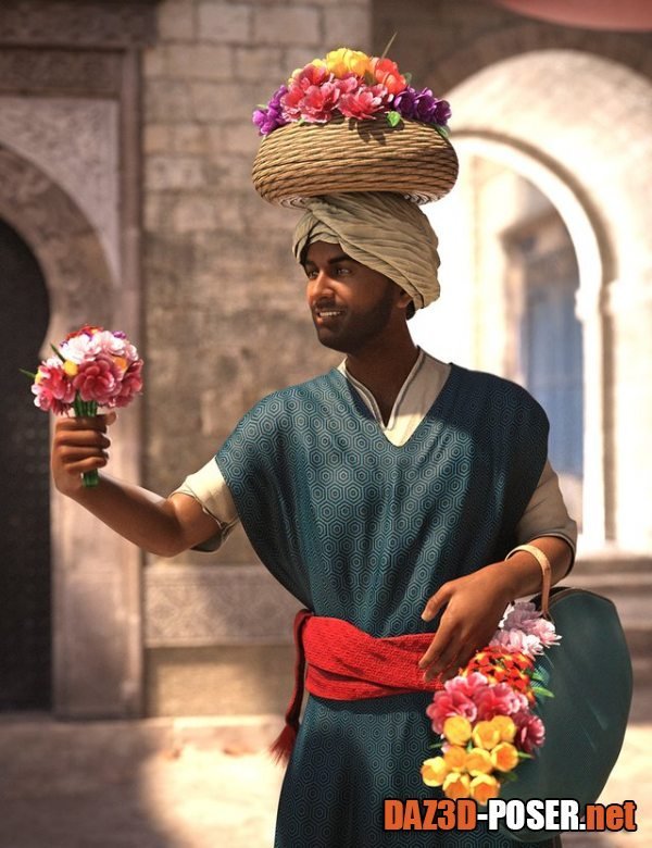 Dawnload dForce Moroccan Flower Seller Outfit for Genesis 8 Males for free