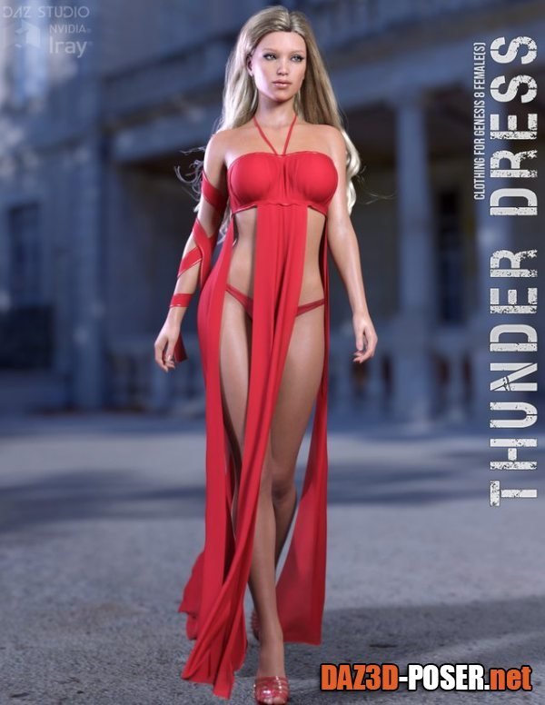 Dawnload dForce Thunder Dress for Genesis 8 Females for free