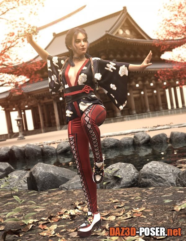Dawnload dForce Doku Sakura HD Outfit for Genesis 8 and 8.1 Females for free