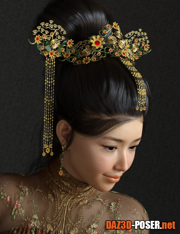 Dawnload TX Chinese Headdress for Genesis 8 Females for free