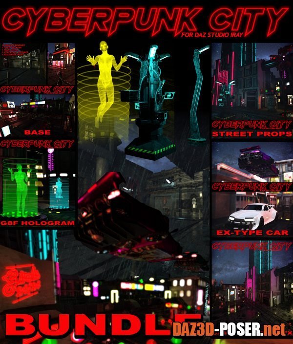 Dawnload Cyberpunk City BUNDLE for DS Iray for free