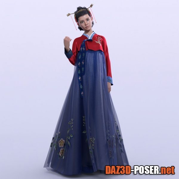 Dawnload Pretty Textures for dForce Hanbok for G8F and G8.1F for free