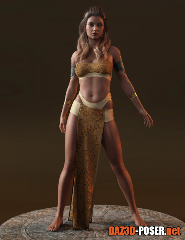 Dawnload dForce Heroic Loincloth Outfit for Genesis 8 and 8.1 Female for free