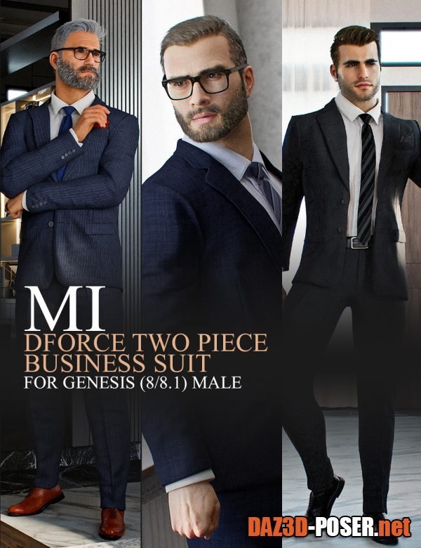 Dawnload dForce MI Two-Piece Business Suit for Genesis 8 and 8.1 Males for free