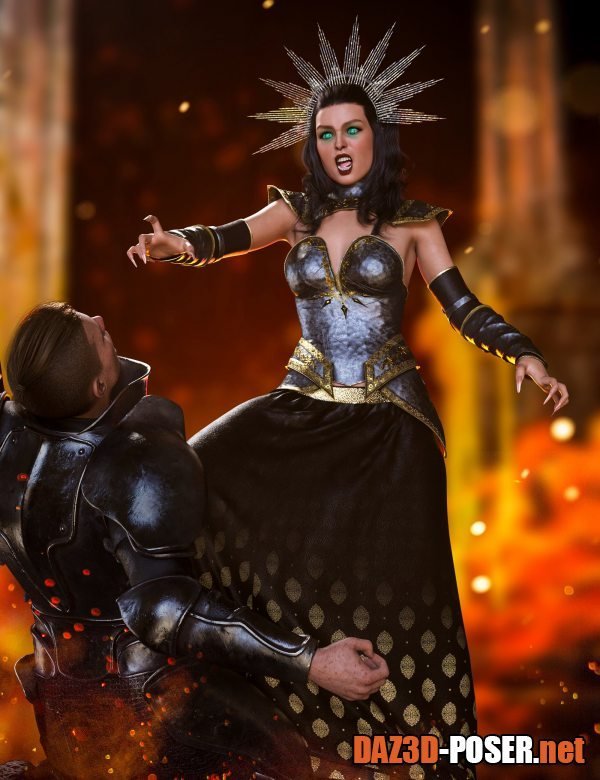 Dawnload dForce Elena Dark Queen Outfit for Genesis 8 and 8.1 Females Bundle for free