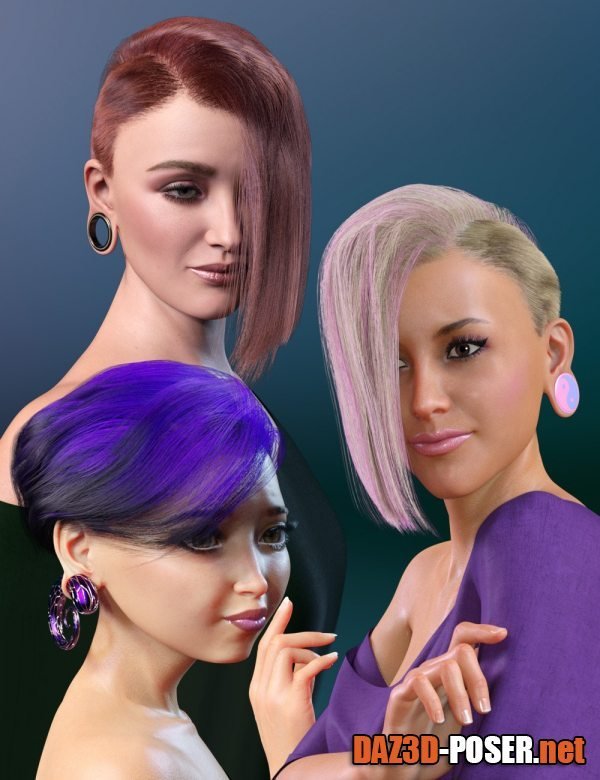 Dawnload WD Salon: Asymmetrical Wedge Cut dForce Hair for Genesis 8.1 Female for free