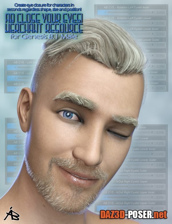 Dawnload AB Close Your Eyes! for Genesis 8.1 Male (MR) for free