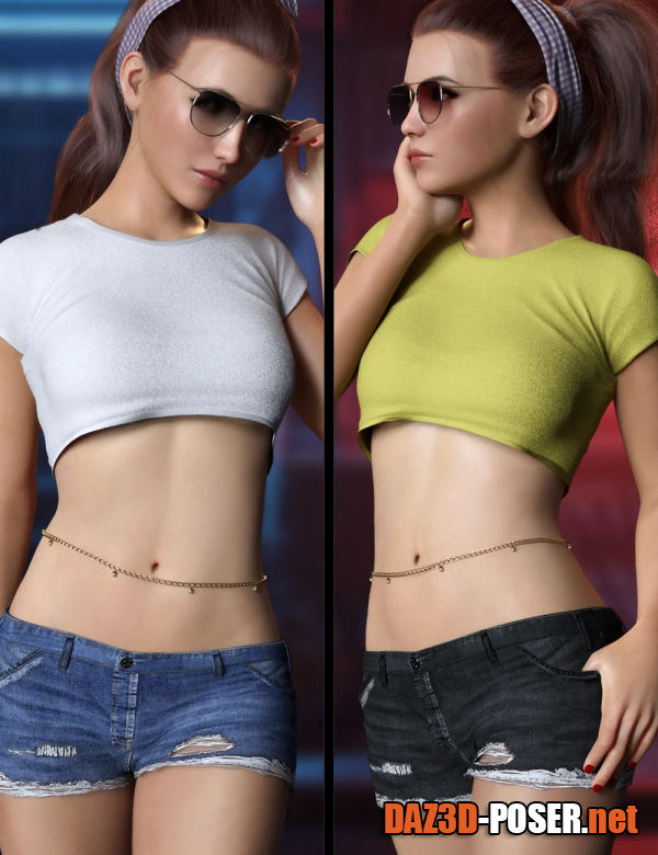 Dawnload Charming Casual Denim Outfit Set for Genesis 8 and 8.1 Females for free